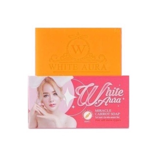 สบู่ไวท์ออร่า white aura miracle carrot soap (แบบกล่อง)