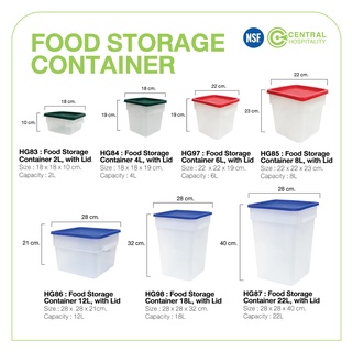กล่องใส่อาหารพลาสติก พร้อมฝาปิด เก็บอาหารเเห้ง อาหารสด 12-22 ลิตร Food Storage Container with Lid