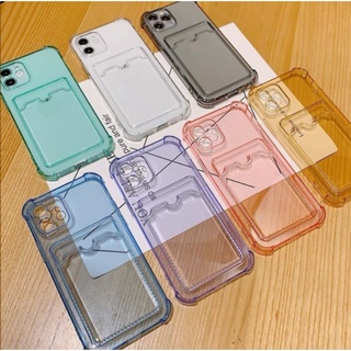 X850 เคส สำหรับ กันกระแทกเคสใส่บัตร เคสซิลิโคนใส เคสใสทรงสี่เหลี่ยม7/8/6 12/12pro 11/13 /13promaxเคสใส่บัตร (ส่งจากไทย)