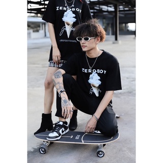 เสื้อยืดผ้าฝ้ายพิมพ์ลายคลาสสิกZEROBOY- เสื้อยืด STREET  Tee V.4