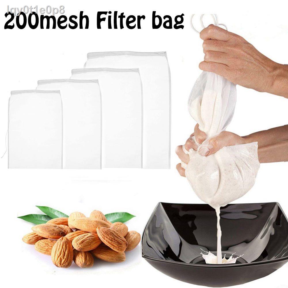 ภาพหน้าปกสินค้าSHUKEYI 200mesh All Purpose Food Special Cooking Colander Cheese cloth Coffee Filter Nylon Fine Mesh Nut Milk Bag
