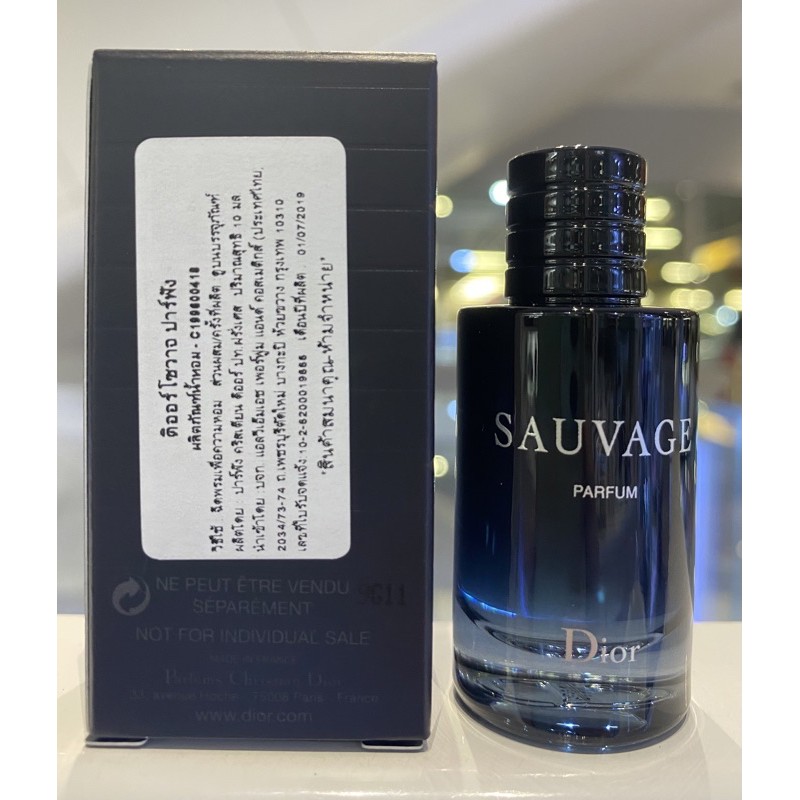 รูปภาพสินค้าแรกของDior Sauvage Parfum ขนาดทดลอง 10 ml (หัวแต้ม) ของแท้ฉลากไทย