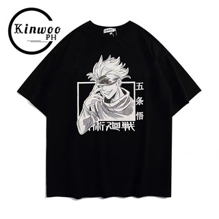 คอลูกเรือเสื้อยืดคอกลมเสื้อยืด Jujutsu Kaisen Gojo Satoru ลำลองสำหรับบุรุษ สินค้าเฉพาะจุด ชุดลำลอง เสื้อยืดผู้ชายผ้าฝ้าย