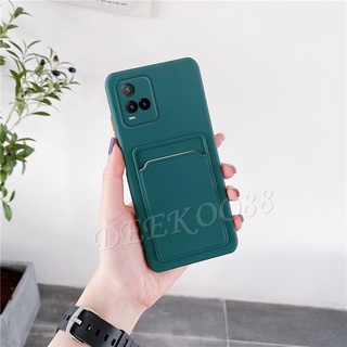 Ready Stock เคสโทรศัพท์ VIVO Y21 Y72 Y52 Y31 Y20S [G] SG Y20 Y12A Y12S V21 V20 SE X60 Pro 5G 2021 New Phone Casing Skin Feel TPU Softcase with Wallet Card Bag Solid Color Black Pink Back Cover Handphone Case เคส VIVOY21