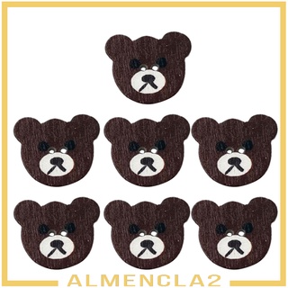 [Almencla2] กระดุมไม้รูปหมี 2 รูสําหรับตกแต่งเสื้อผ้า 50 ชิ้น