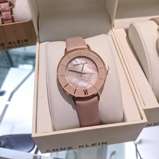 นาฬิกา Anne Klein AK-3156RGBH Women Blush Pearl Leather Watch  ✔️หน้าปัดกลม 32 มม. สายหนังสีชมพู