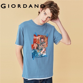 Giordano Men T-Shirts Printed Crewneck Short Sleeves T-Shirts Summer Casual Tops LuMingShan Series
