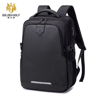 ✨NEW🚚💨Golden Wolf (GB00444) กระเป๋าเป้สะพายหลัง waterproof laptop backpack 17
