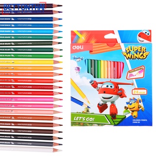 ภาพหน้าปกสินค้าDeli C00820 Colored Pencil 24 colors ดินสอสีไม้ ลาย Super wings 24 สี สีไม้ ดินสอสี เครื่องเขียน สีระบาย อุปกรณ์วาดรูป ที่เกี่ยวข้อง