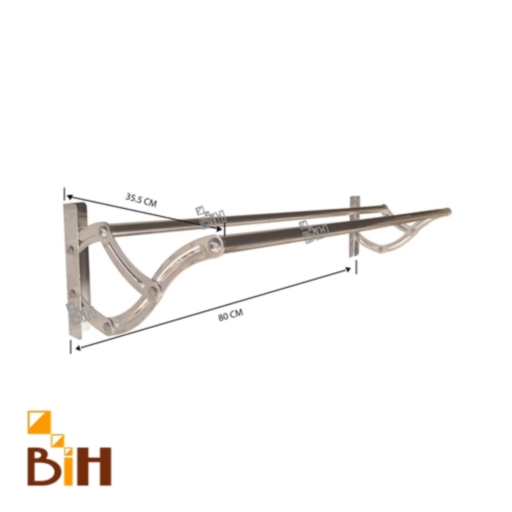 ราวตากผ้าสแตนเลส-พับได้-แบบติตผนัง-2-เส้น-80-cm