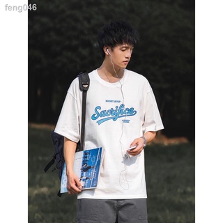 ✁Japanese cityboy letter พิมพ์ผ้าฝ้ายเสื้อยืดผู้ชายฤดูร้อนใหม่ oversiz ลำลองแขนสั้นสีขาวสั้นเสื้อยืดสำหรับผู้ชาย