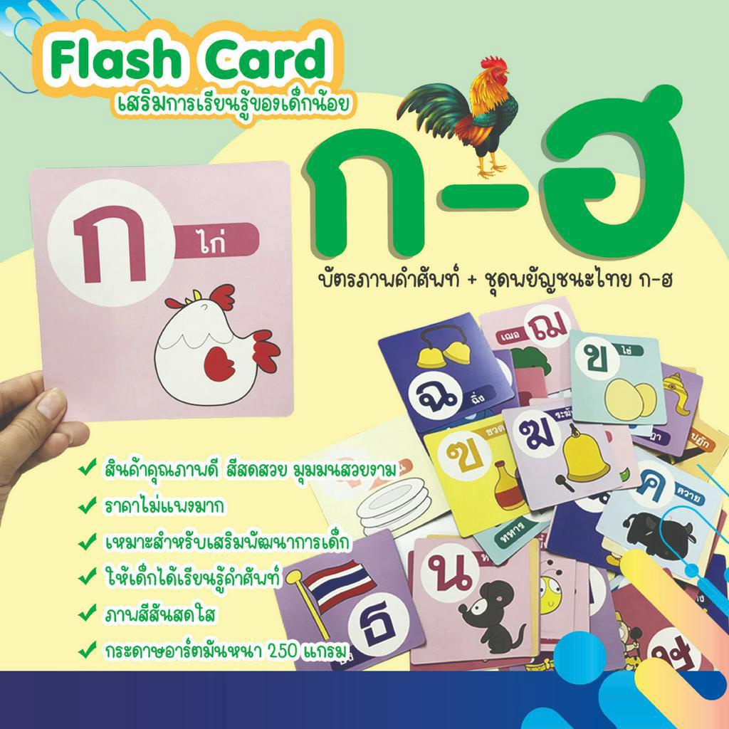 บัตรภาพ-แฟลชการ์ด-การ์ดคำศัพท์-3-หมวด-สอนคำศัพท์ภาษาไทย-อังกฤษ-และตัวเลข