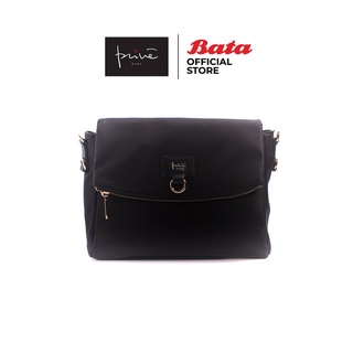 Bata บาจา ยี่ห้อ Prive กระเป๋าสะพายไหล่ กระเป๋าสะพายผ้าไน่ล่อน Shoulder Bag น้ำหนักเบา รุ่น Linda สีดำ 9076016