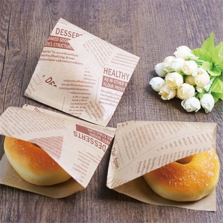 ถุงกระดาษใส่ขนมปัง แซนวิช เบอร์เกอร์ แบบใช้แล้วทิ้ง จํานวน 100 ชิ้น ต่อชุด