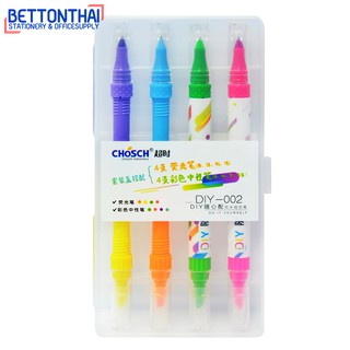 Chosch DIY-002 Gel Pen ชุดปากกาเจล+ไฮไลท์ ตัวแท่งเป็นเกลียวหมุนเปลี่ยนได้ คละสี ปากกา ปากกาเจล ปากกาเจลสี ปากกาไฮไลท์