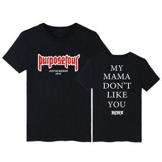 ราคาขนาดใหญ่ Justin Bieber Purpose Tour เสื้อยืดผ้าฝ้ายสำหรับผู้ชายและผู้หญิง XXS 4XLS-3XL