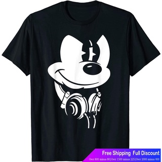 เสื้อยืดผู้ชายดิสนีย์เสือยืดผู้ชาย เสื้อบอดี้โ Disney Mickey Mouse Headphones T-Shirt T-Shirt