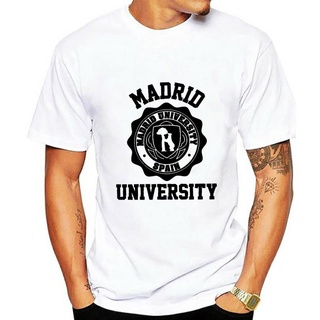 เสื้อยืดผ้าฝ้ายพรีเมี่ยม เสื้อยืด ผ้าฝ้าย พิมพ์ลายโลโก้ Madrid University มีทุกสี สําหรับผู้ชาย