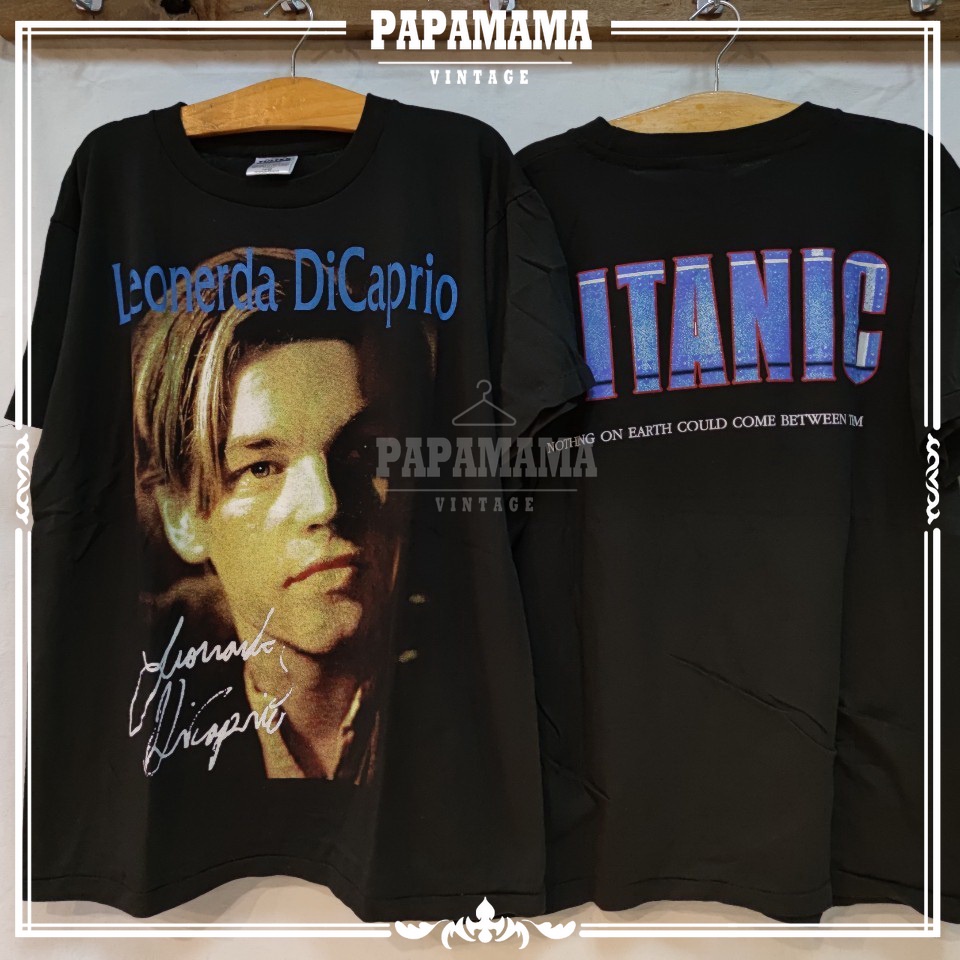 titanic-leonada-dicaprio-ลีโอนาโด-ไททานิก-บูทเลก-ผ้า100-ฟอกนุ่ม-วินเทจ-เฟดสวย-vtg-papamama-vintage