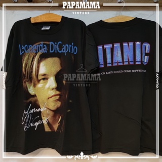 【ใหม่】[ TITANIC ] Leonada DiCaprio  ลีโอนาโด ไททานิก บูทเลก ผ้า100 ฟอกนุ่ม วินเทจ เฟดสวย  Vtg. papamama vintage