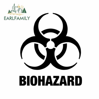 Earlfamily สติกเกอร์สัญลักษณ์ Biohazard กันน้ํา กันรอยขีดข่วน ขนาด 13 ซม. x 11.3 ซม. สําหรับตกแต่งรถยนต์