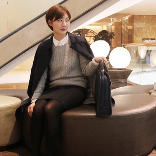 เสื้อไหมพรมผู้หญิง เสื้อสเวตเตอร์ญี่ปุ่น MUJI : cable pattern sweater #15282709689