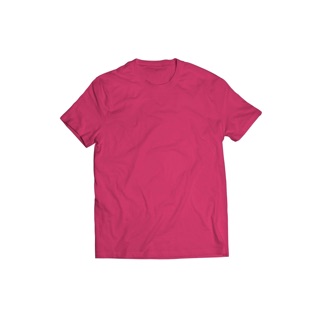 เสื้อยืดคอกลม สีชมพูเข้ม ผ้า Cotton 32 100% คุณภาพพรีเมี่ยม มีหลายขนาดให้เลือก