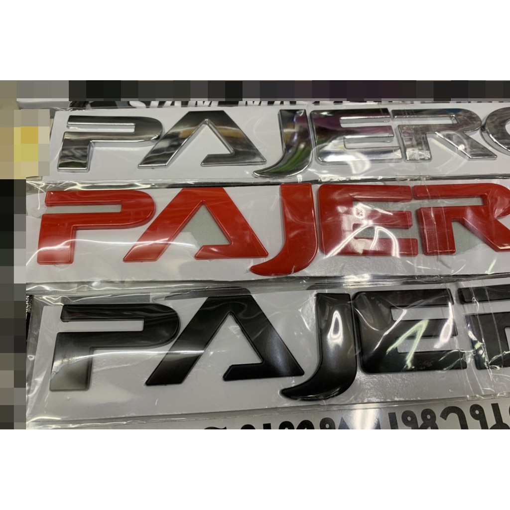 pajero-sport-3d-อักษร-logo-sticker-truck-chrome-กระโปรงหน้า-สติ๊กเกอร์-สีเงิน-เงา-ดำ-แดง
