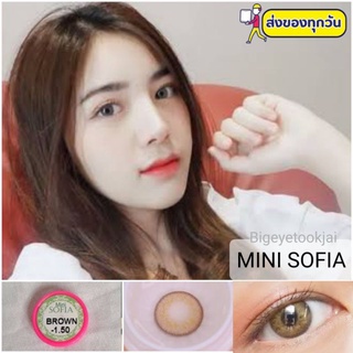 💖 Kitty Kawaii ๑ mini Sofia สายตา -00 ถึง -1000 brown gray Contactlens บิ๊กอาย คอนแทคเลนส์