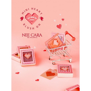 MINI HEART BLUSH ON บลัชออนปัดแก้ม N327 บลัชอออนเนื้อฝุ่น เม็ดสีแน่น เกลี่ยง่ายเนื้อเนียนละเอียดมีประกายชิมเมอร์เบา