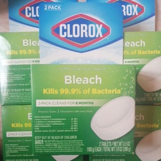 (แพค 2 ก้อน)​ Clorox ultra clean toilet tablets ก้อนทำความสะอาดสุขภัณฑ์ (กล่องเขียว)