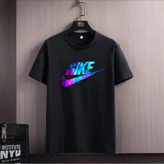 เสื้อแฟชั่นผญ2022 อื่นๆ - Nike เรืองแสงในเสื้อยืดแขนสั้นผู้ชายสีเข้มพร้อมเสื้อเชิ้ตผ้าฝ้ายคอกลม