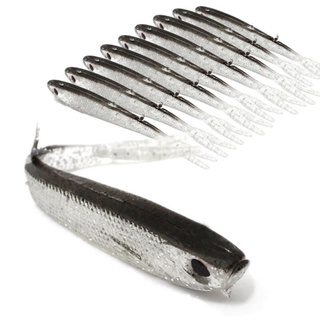 [Aluminium] 10Pcs เหยื่อล่อปลาปลอมปลารูปร่างนุ่มเหยื่อปลอมสำหรับน้ำเค็มน้ำจืด