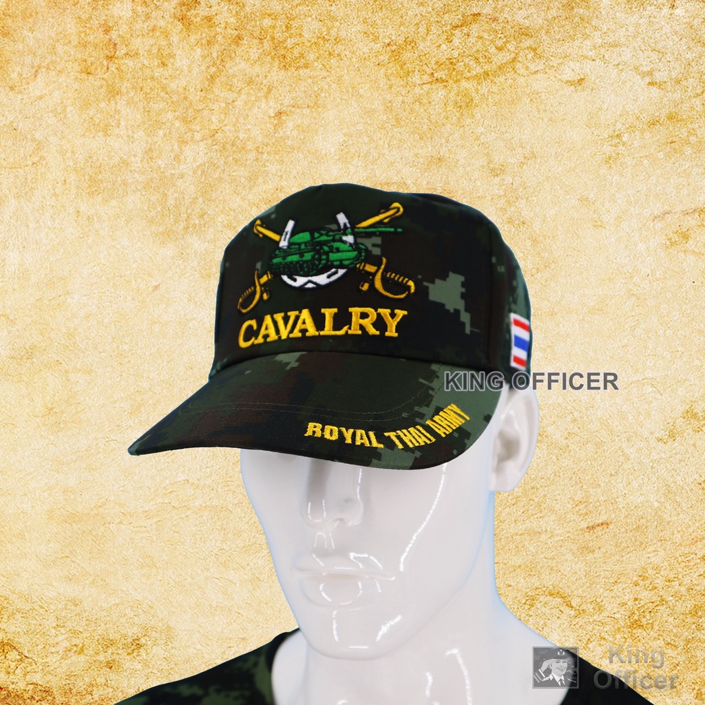 หมวก-ทหารม้า-cavalry-กองทัพบก-ทบ-ปักตรา-เหล่าทหารม้า-ลายพราง-ดิจิตอล