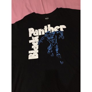 เสื้อยืดผ้าฝ้ายพิมพ์ลายเสื้อยืดมือสอง MARVEL BLACK PANTHER Size 3XL มือ2