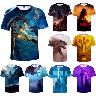 เสื้อยืดคอกลม แขนสั้น พิมพ์ลาย Godzilla King of the Monsters สําหรับเด็ก