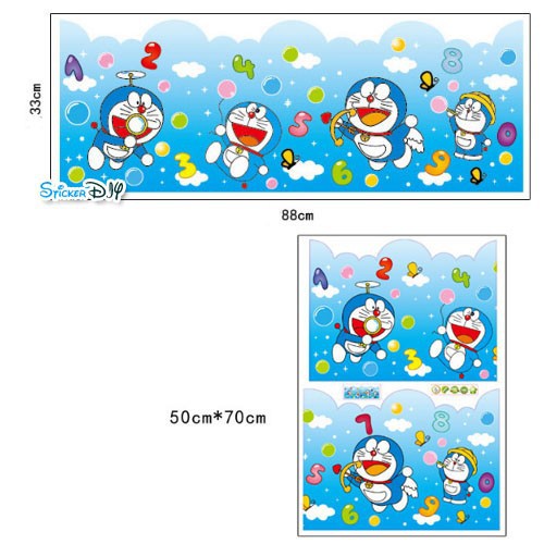 wall-sticker-สติ๊กเกอร์ติดผนัง-แต่งขอบ-doraemon-กว้าง88cm-xสูง33cm