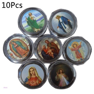 AOTO 10pcs Plastic Storage Box for Round Beads Catholic Rosary Cross Religious Necklace Jewelry Bracelets