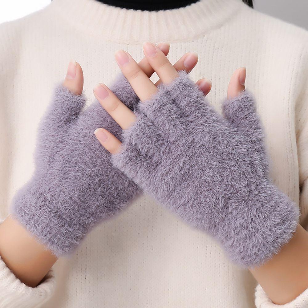 daron-ถุงมือครึ่งนิ้ว-ผ้ากํามะหยี่ขนนิ่ม-ให้ความอบอุ่น-หนา-ป้องกันความหนาว-สไตล์เกาหลี-สําหรับผู้ชาย-ผู้หญิง