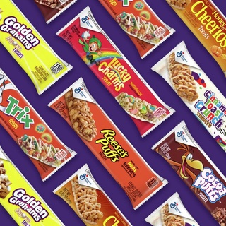สินค้า American Cereal Breakfast Bars - Lucky Charms, Trix, Reese\'s Puffs, Cinnamon Toast Crunch, Golden Grahams