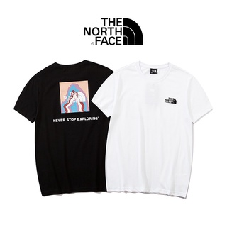 The NORTH FACE TNF เสื้อยืดลําลอง ผ้าฝ้าย แขนสั้น คอกลม พิมพ์ลายตัวอักษร ทรงหลวม คุณภาพสูง สีขาว สีดํา สําหรับผู้ชาย และผู้หญิง