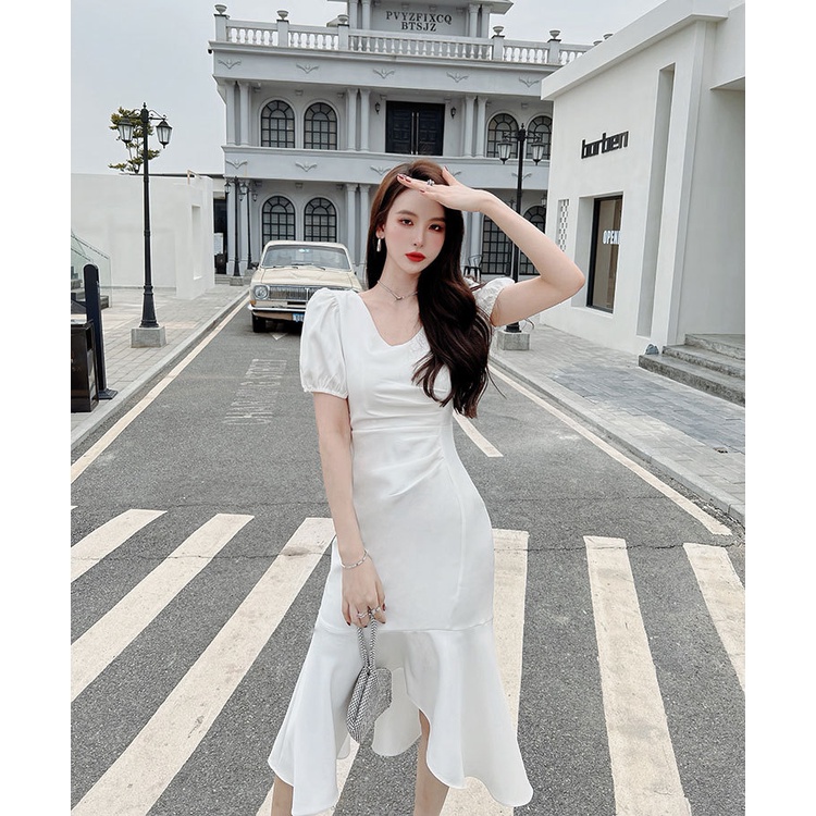 dress5-88-พร้อมส่ง-dress-เดรสระบายมีแขน-แขนตุ๊กตา-เรียบแต่ดูดี-เดรสทำงาน-เดรสออกงาน-ไปเที่ยวได้หมด-คุ้มมาก-สวย