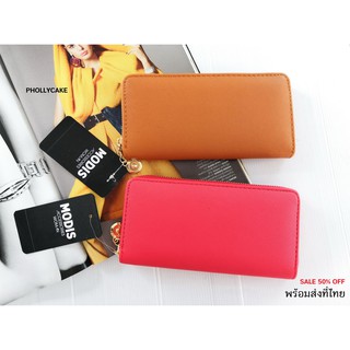 กระเป๋าสตางค์ Modis Wallet สีแดง ดอกกุหลาบ ของแท้ หนัง Saffiano