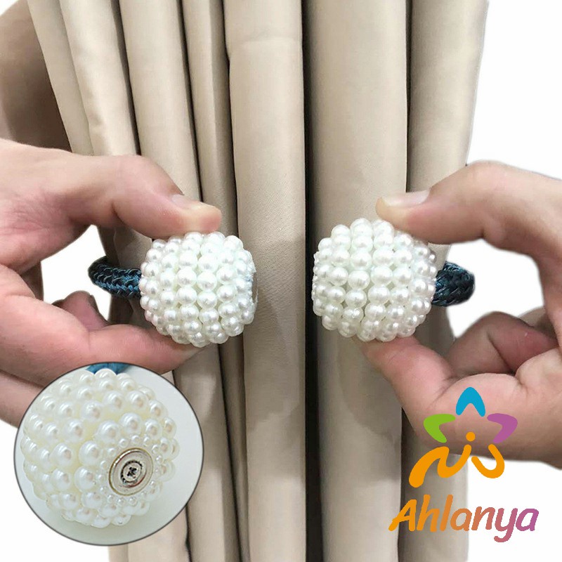 ahlanya-เชือกมัดผ้าม่าน-หัวแม่เหล็กสําหรับผูกผ้าม่าน-curtain-tie-buckle