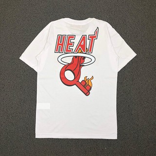 Mitchell &amp; Ness Miami Heat Another 1 White Tee T-shirt T-shirt N7XX
