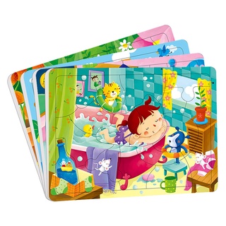 Bangson Jigsaw Puzzle จิ๊กซอว์ภาพ20-32ส่วน ชุด4ภาพ ของเล่นเสริมพัฒนาการ สำหรับเด็กวัย 3-6 ปี