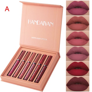 Handaiyan ลิปสติก ลิปกลอส เนื้อแมตต์ กันน้ํา ติดทนนาน 12 สี