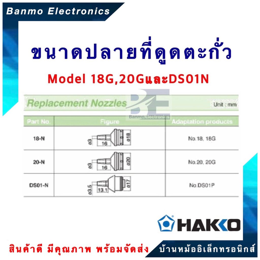 hakko-ปลายตัวที่ดูดตะกั่ว-รุ่น-ds01-n-ของแท้100-japan-ยี่ห้อ-hakko-ds01-n