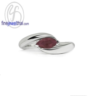 Finejewelthai-แหวนโกเมน-โกเมน-แหวนพลอย-แหวนเงินแท้-พลอยประจำเดือนเกิด-Garnet-Silver-Ring-Birthstone-R1158gm