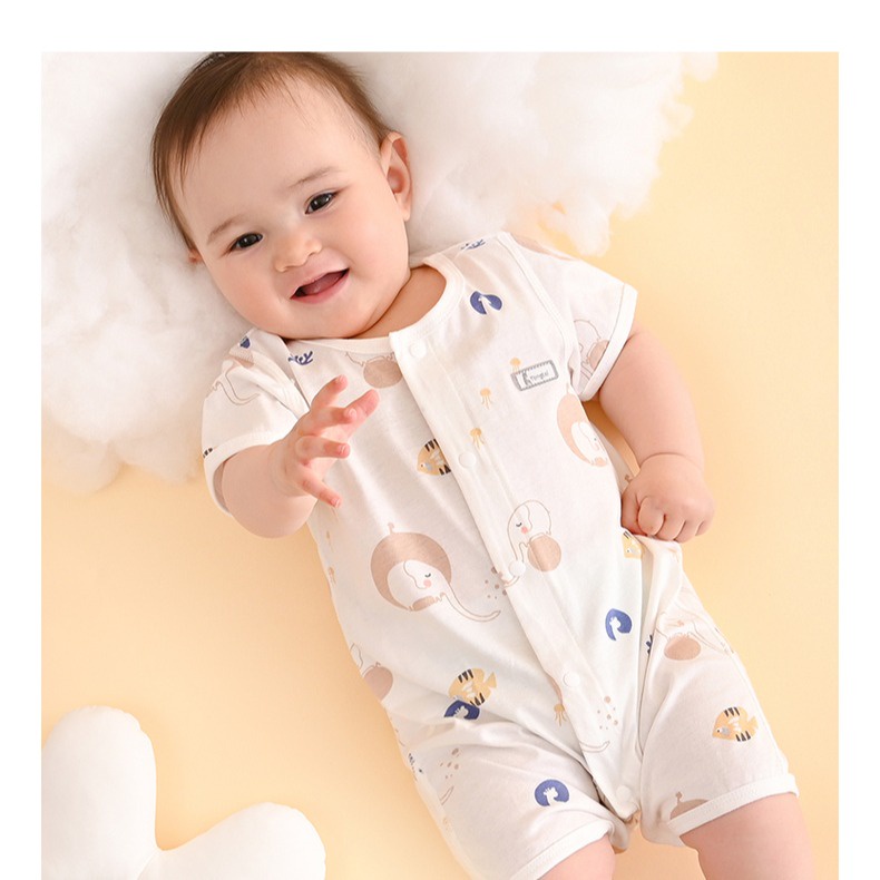 บอดี้สูทเด็กคอตตอนนุ่ม กระดุมเปลี่ยนผ้าอ้อมง่าย